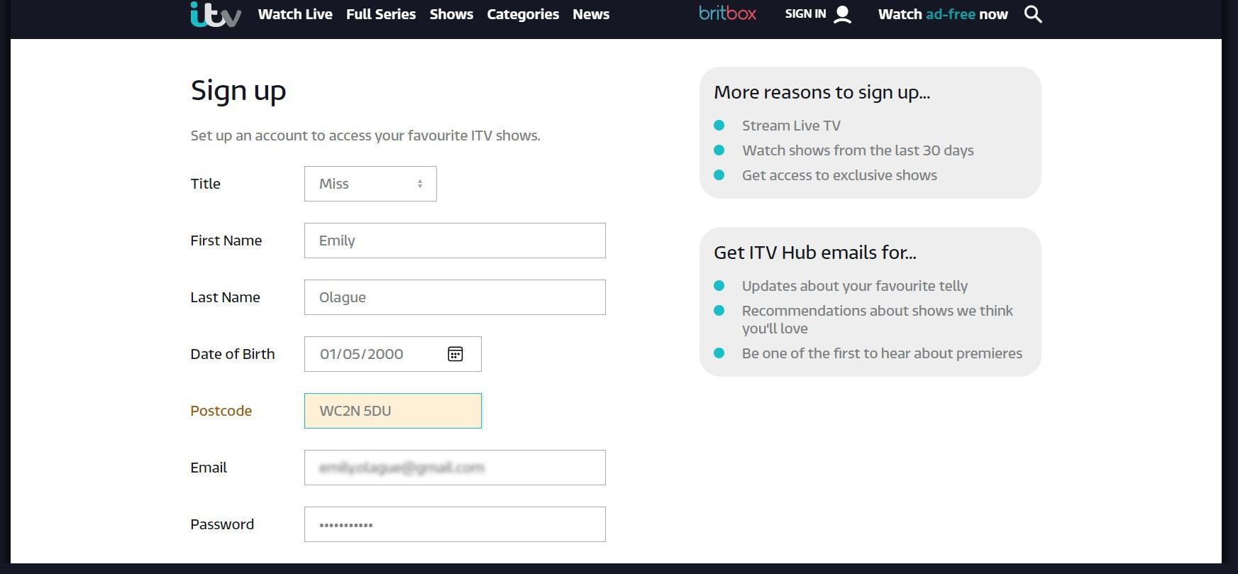 itv sign up 
