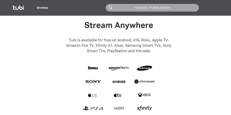 Tubi Tv with supported devices