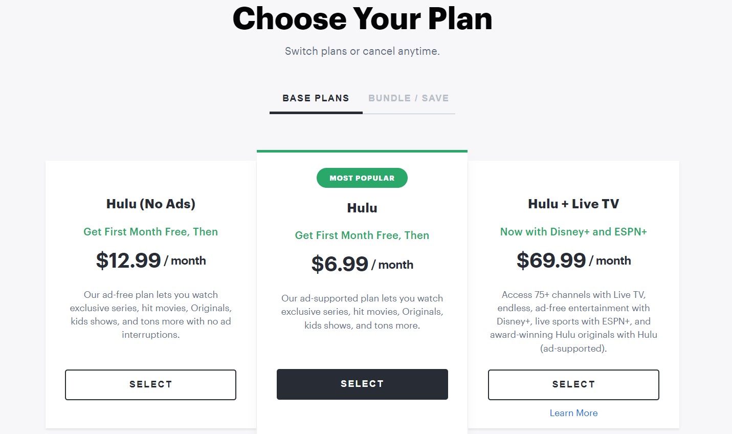 Hulu-subscription-packages