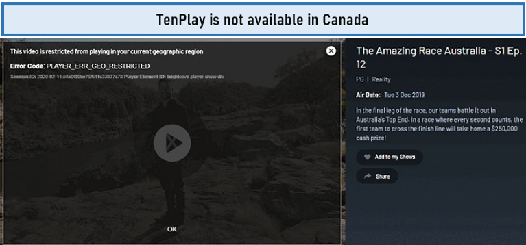 tenplay-in-canada-georestriction-error-message