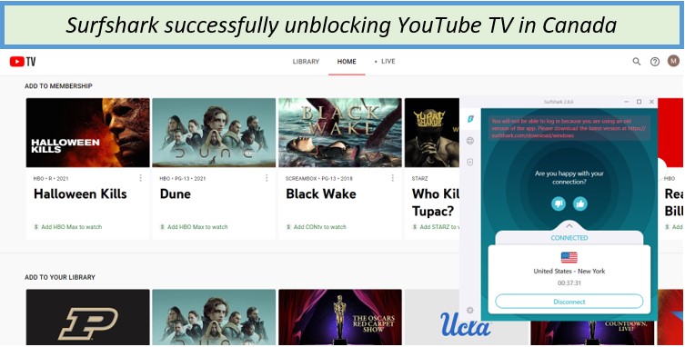 Unblocked-YouTube-TV-in-Canada-with-Surfshark