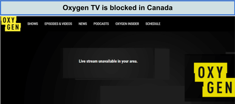 oxygen tv error