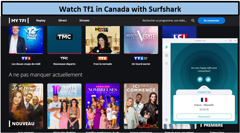 streaming-tf1-in-canada-with-surfshark
