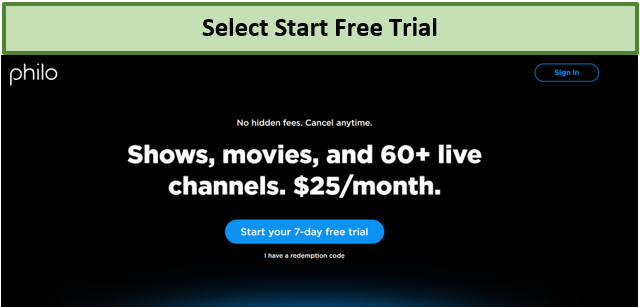 select-start-free-trial-philo-canada