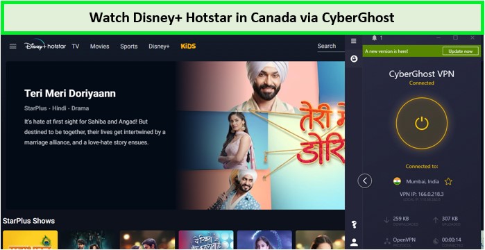 watch-disney+hotstar-via-cyberghost-in-Canada