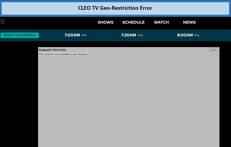 cleo-tv-geo-restriction-error