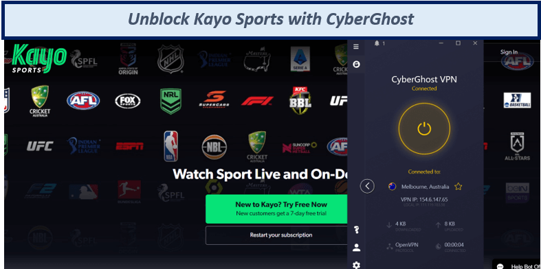 unblock-kayo-sports-with-cyberghost