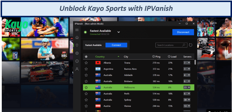 unblock-kayo-sports-with-ipvanish
