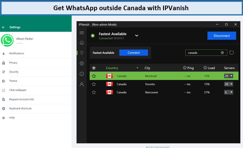 access-whatsapp-outside-canada-with-ipvanish