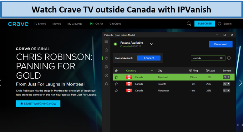 crave-tv-outside-canada-with-IPVanish