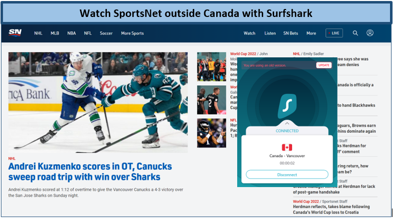 stream-Sportsnet-outside-canada-with-surfshark