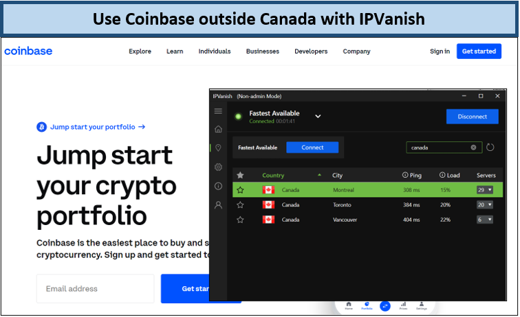 access-coinbase-outside-canada-with-ipvanish