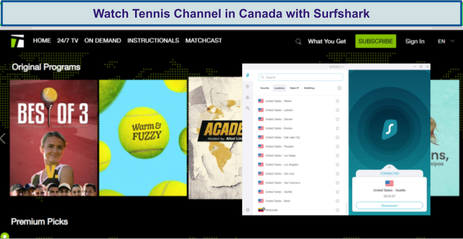 tennis-channel-in-canada-with-surfshark