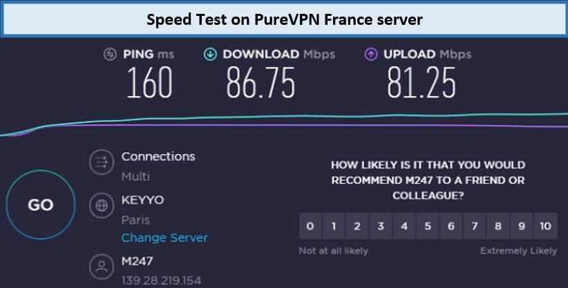 purevpn-speed-test-on-france-server