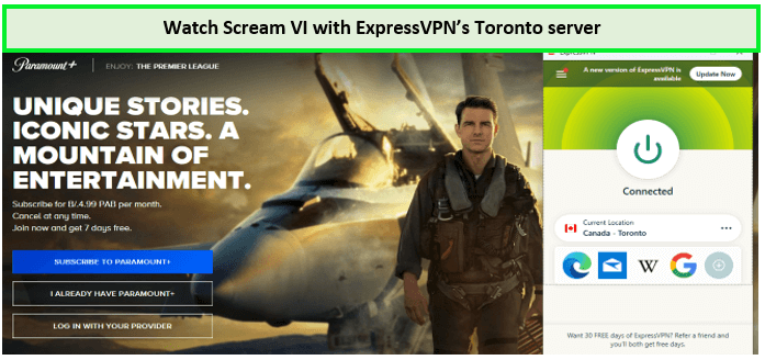 Watch-Scream-VI-On-Paramountplus-Using-Toronto-Server-Of-ExpressVPN-outside-canada