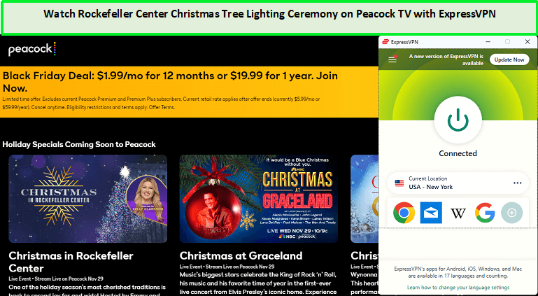 unblock-Rockefeller-Center-Christmas-Tree-Lighting-Ceremony-in Canada-on-Peacock-TV-with-the-help-of-ExpressVPN